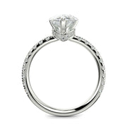 Sylvie Pear Cut Pave Hidden Halo 4 Prong Claw Set Engagement Ring Setting - Nivetta